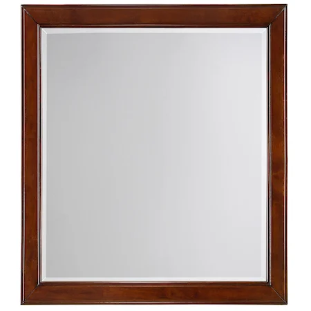 Walnut Framed Mirror with Bevel